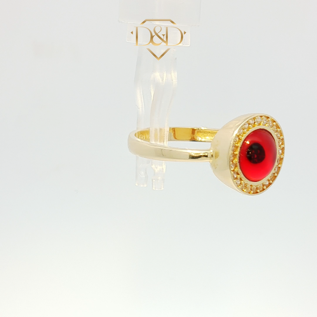 14K Red evel eye Ring with CZ