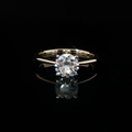 14K Solitaire Ring with Round Cut Diamond