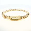 14K Gold Solid Yellow Gold Chino Link Bracelet with Greek Key Design 6.5mm.
