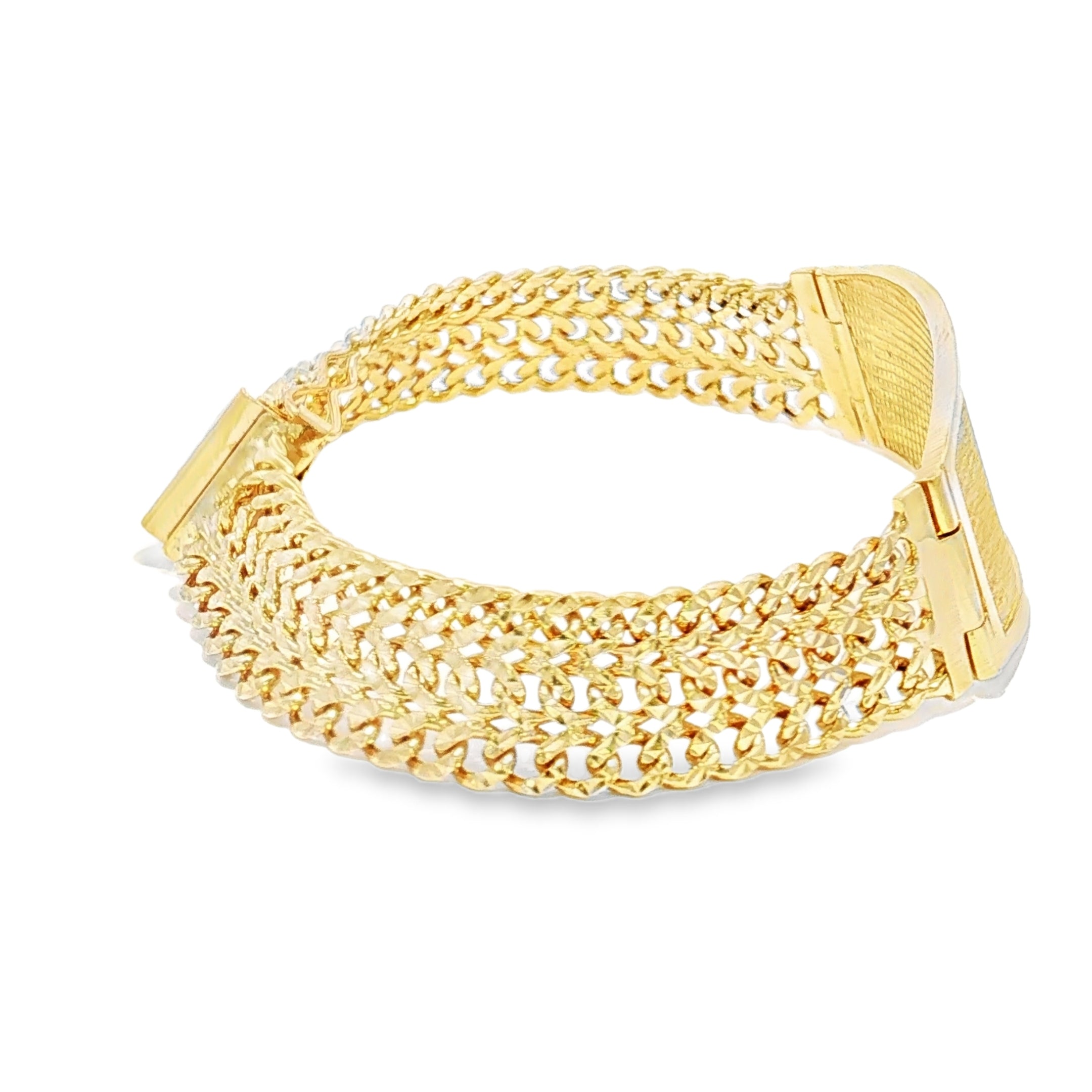 14k Gold Solid Petatillo ID Bracelet 13mm.