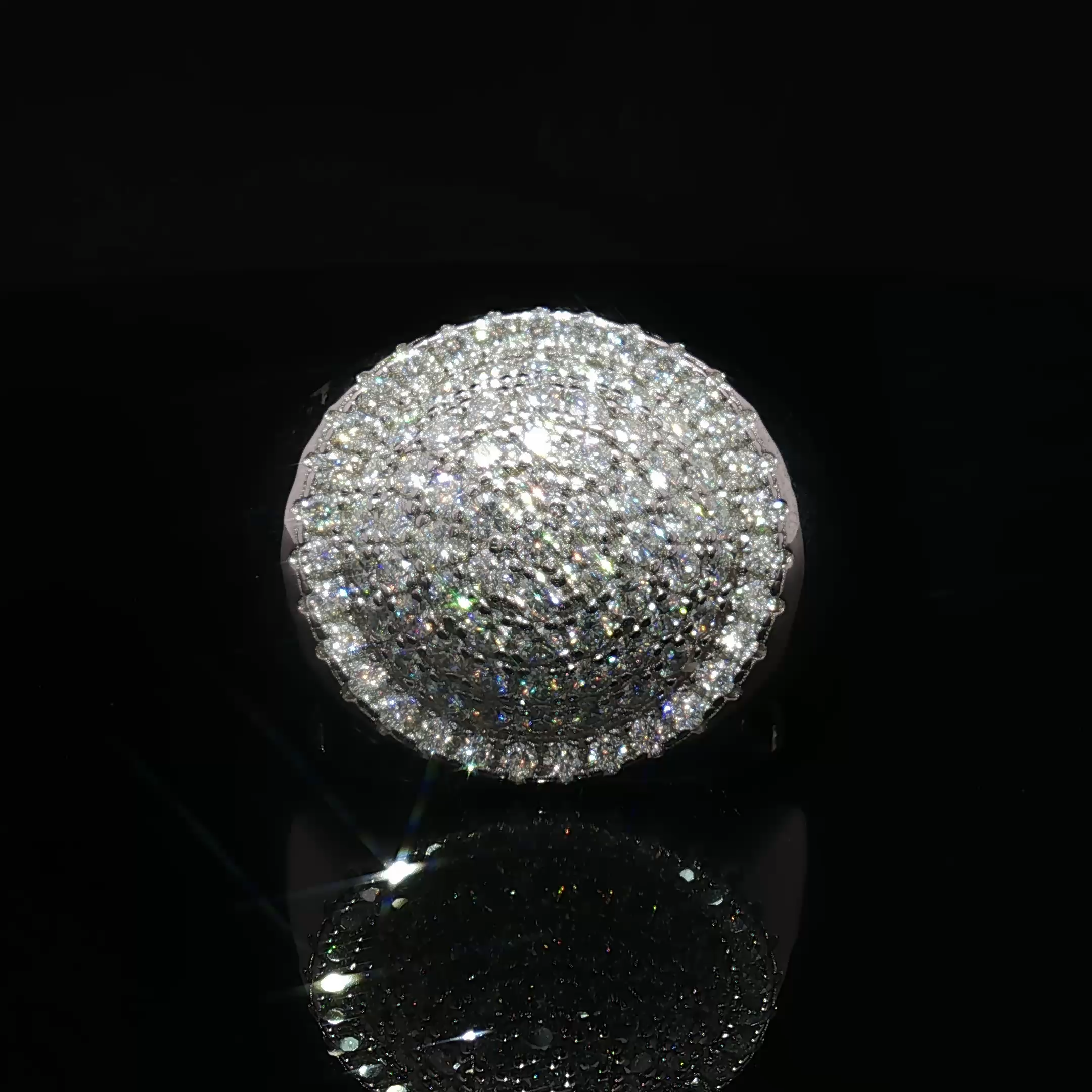 Pave Moissanite Dome Ring