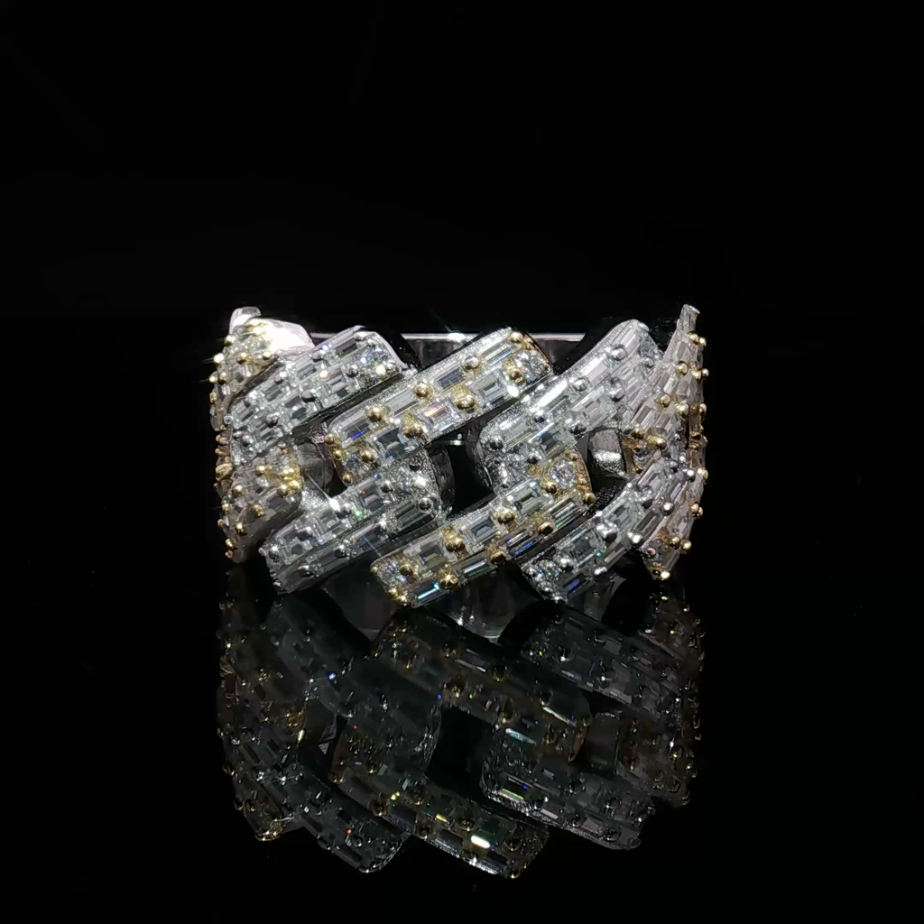 Two Tone Cuban Ring