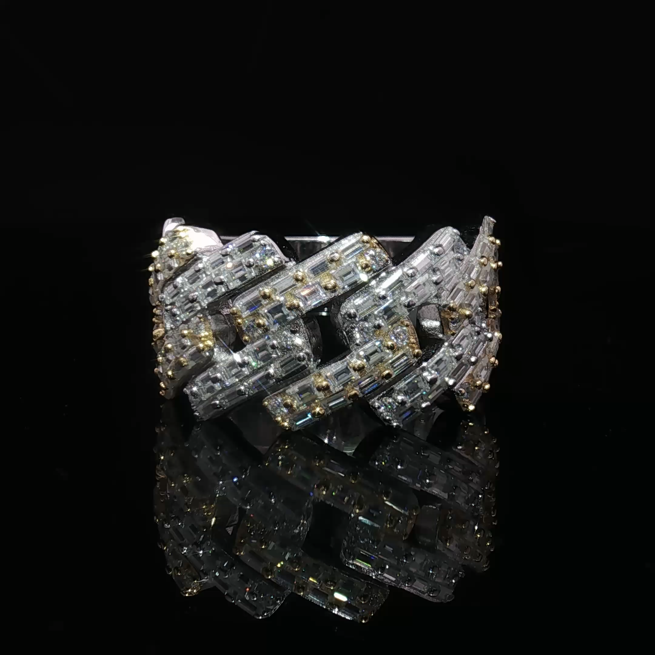 Two Tone Cuban Ring