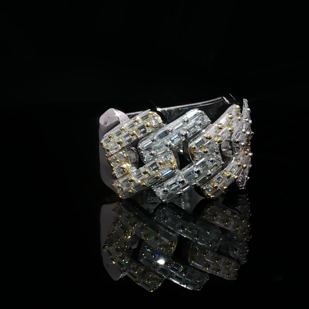 Two Tone Cuban Ring