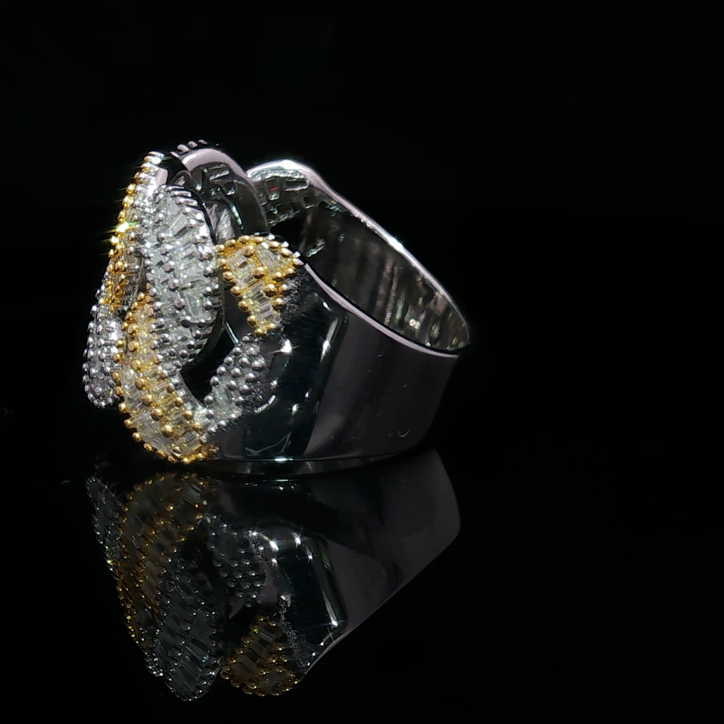 Two Tone Cuban Ring