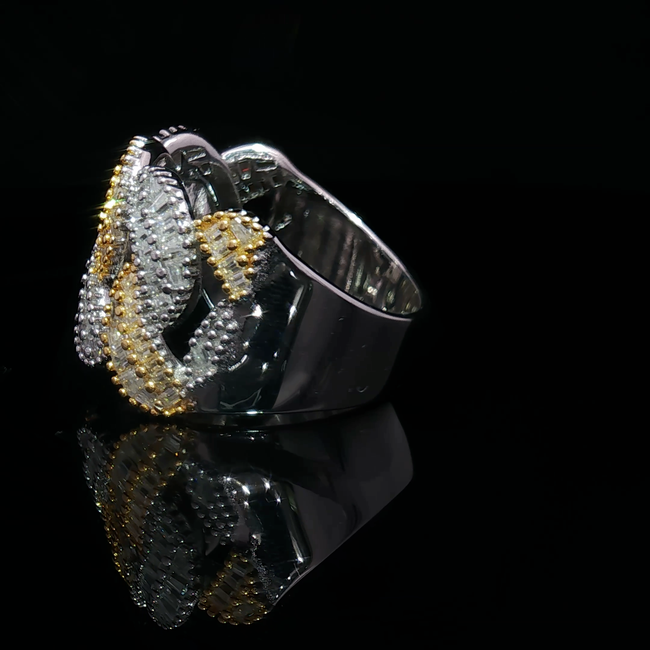 Two Tone Cuban Ring