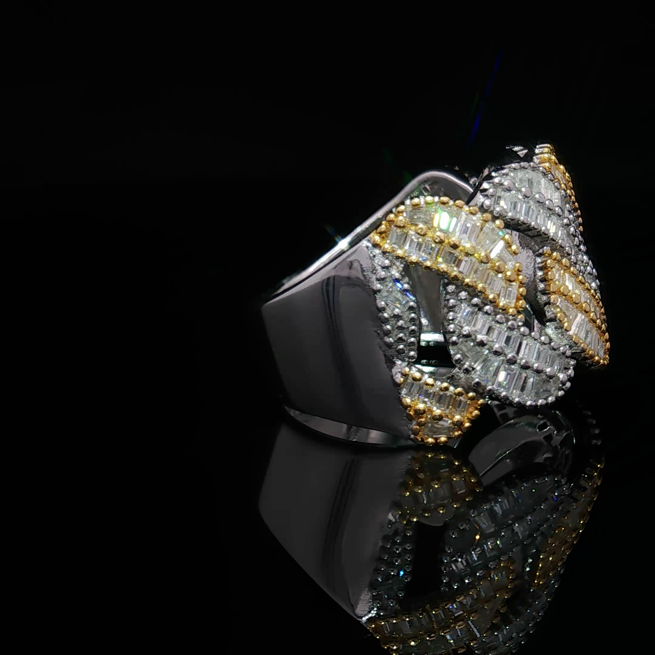 Two Tone Cuban Ring