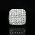 Multi stone Ring with Cushion Cut Moissanite