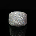 Silver Multi Stone Ring with mosaic setting moissanite