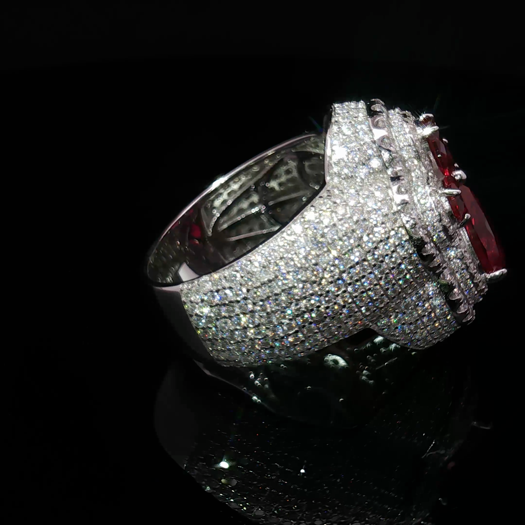 Crimson Cross moissanite Ring