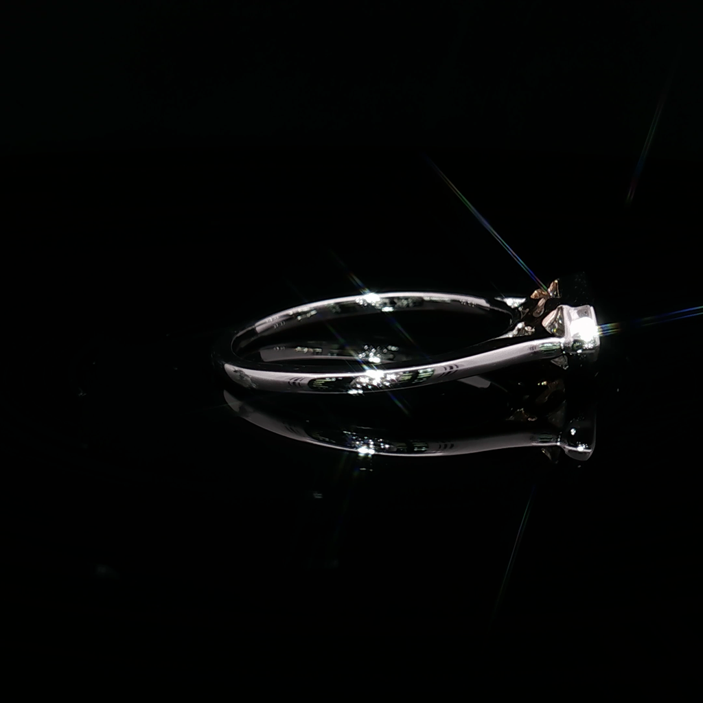 14K white Gold Solitaire Ring with Marquise Cut Diamond
