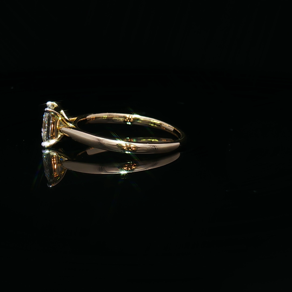 Princess Cut Diamond Solitaire Ring in Yellow Gold