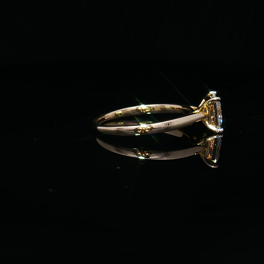 Princess Cut Diamond Solitaire Ring in Yellow Gold