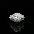 Yellow Gold Multistone Ring with Round Cut Diamond