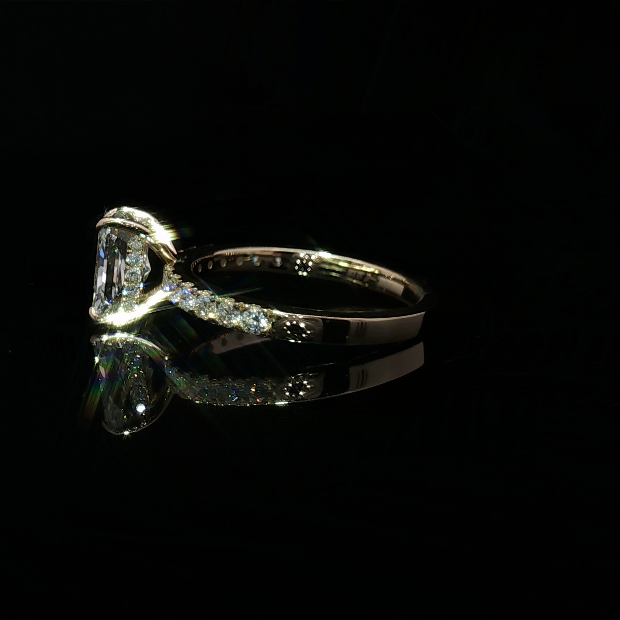 Radiant Cut Diamond Yellow Gold Engagement Ring
