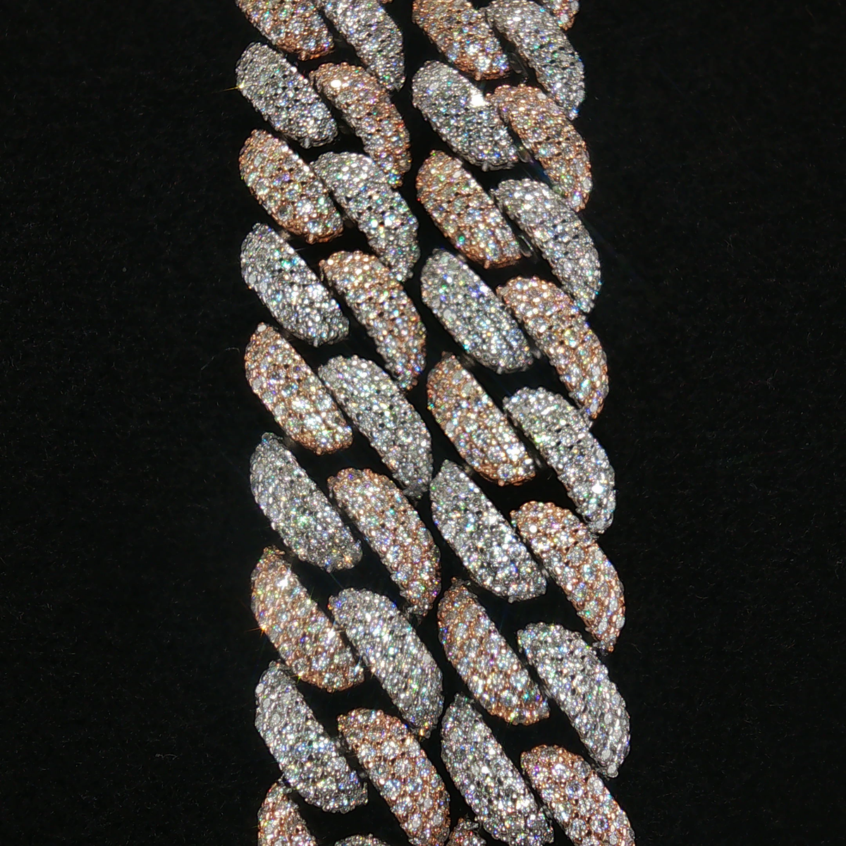 12mm Two-Tone Upside Down Cuban Link Chain