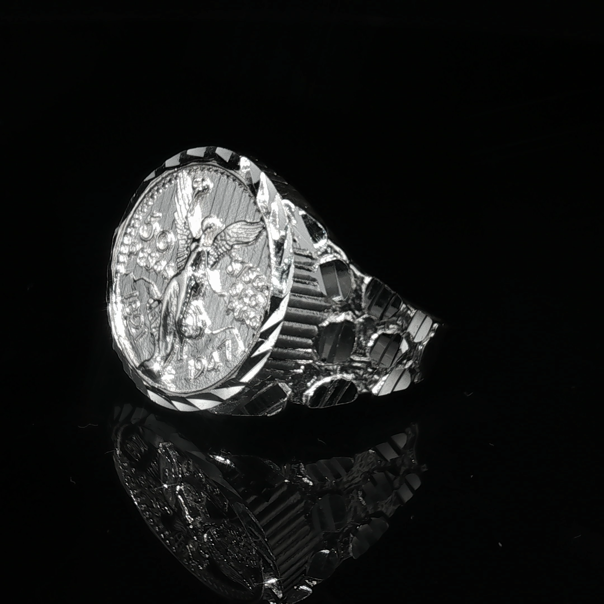 Large Centenario Nugget ring