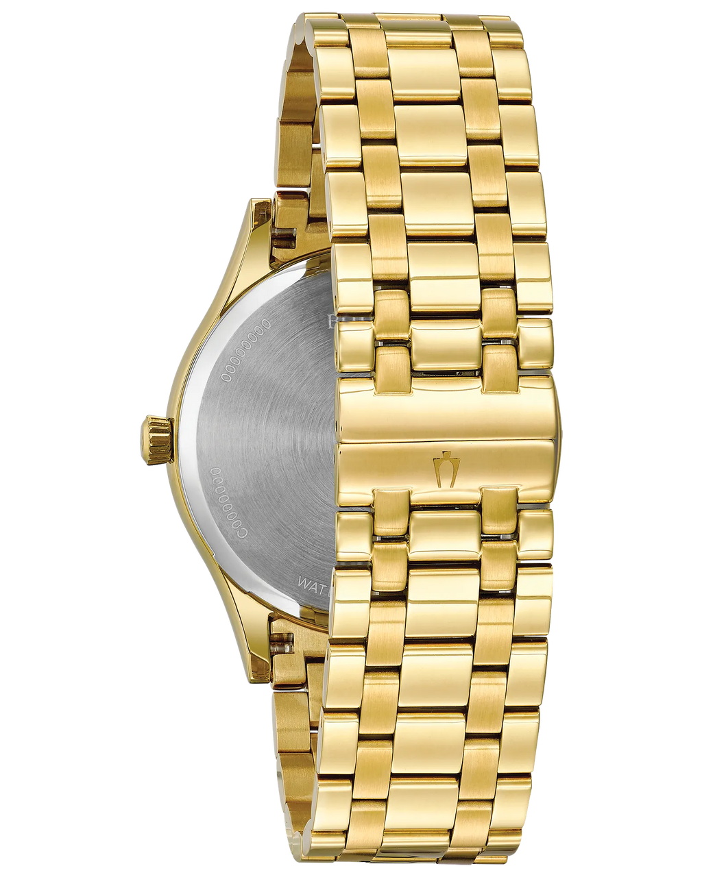 Bulova Classic Diamond Black Dial Gold-Tone Stainless Steel Men's Watch 97D108