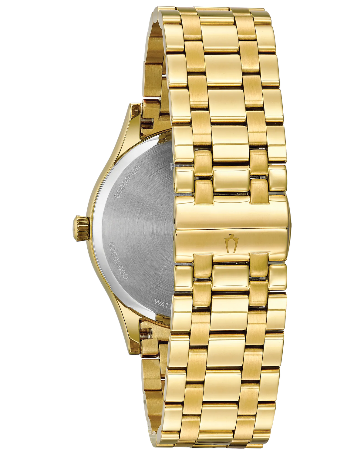 Bulova Classic Diamond Black Dial Gold-Tone Stainless Steel Men's Watch 97D108