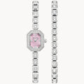 Bulova Crystal Pink Mother-Of-Pearl Dial Silver-Tone Stainless Steel Women's Watch 96X168