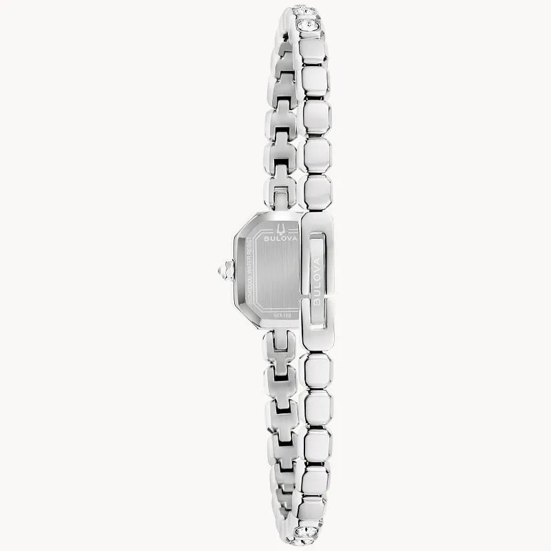 Bulova Crystal Pink Mother-Of-Pearl Dial Silver-Tone Stainless Steel Women's Watch 96X168
