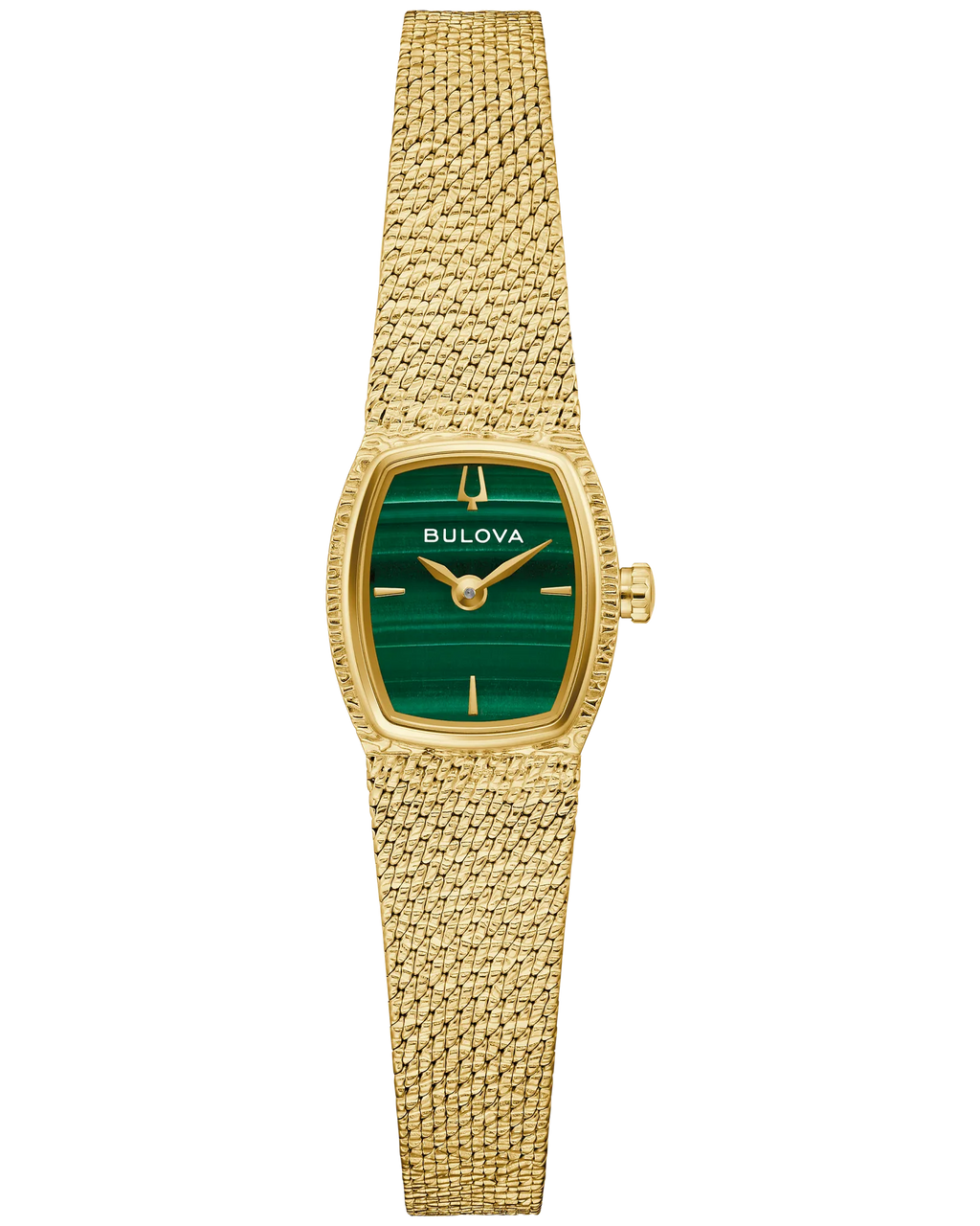 Bulova Goddess of Time Green Malachite Dial Gold-Tone Stainless Steel Bracelet Watch 97L184