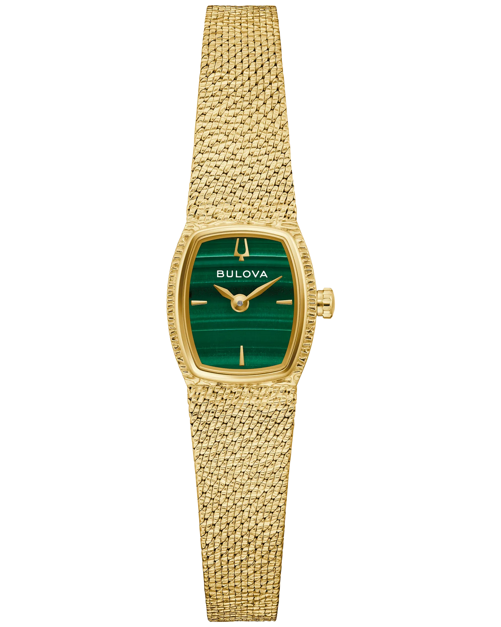 Bulova Goddess of Time Green Malachite Dial Gold-Tone Stainless Steel Bracelet Watch 97L184
