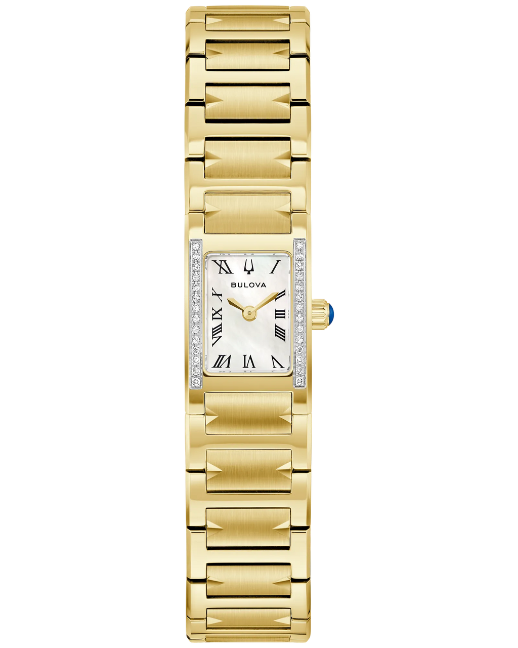 Bulova Marc Anthony Harmony Gold-Tone Diamond Bezel White Mother-Of-Pearl Dial Stainless Steel Women's Watch 98R301