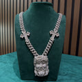 17mm Moissanite Jesus Pendant Cuban Link Chain