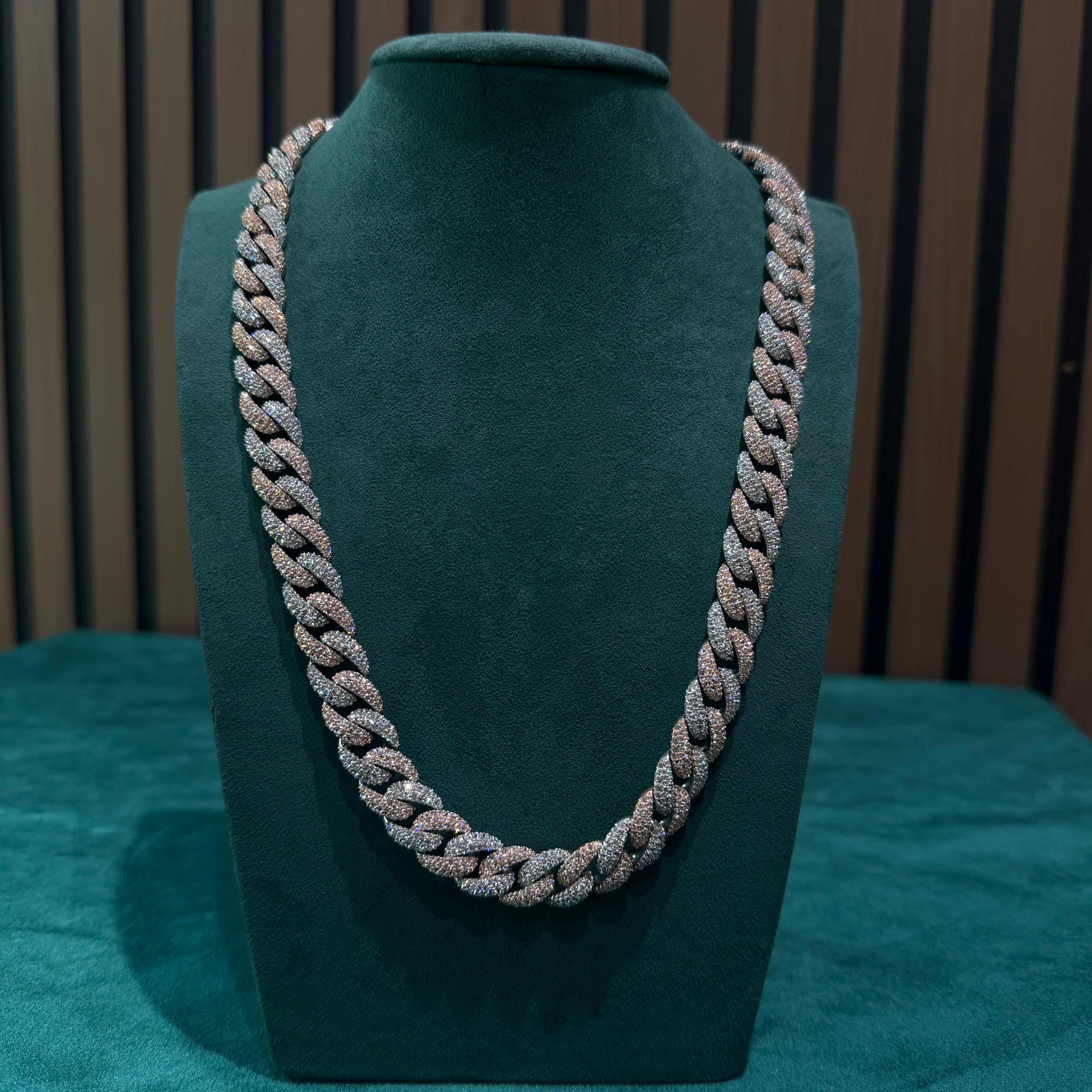 12mm Two-Tone Upside Down Cuban Link Chain