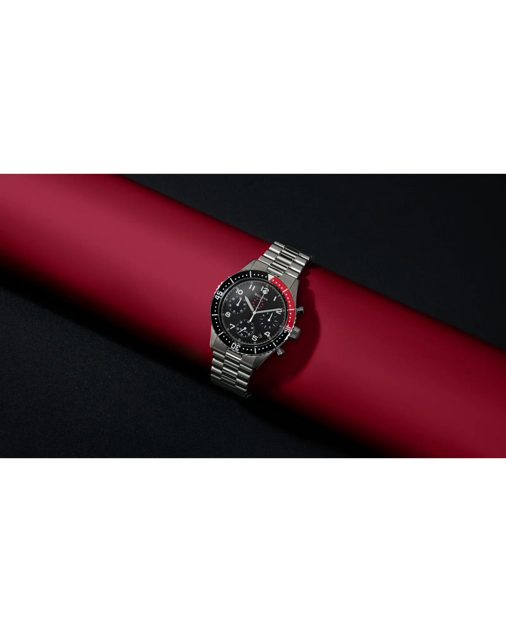 Bulova Archive Series Marine Star Heritage 98B451 Black Dial Stainless Steel Chronograph Watch