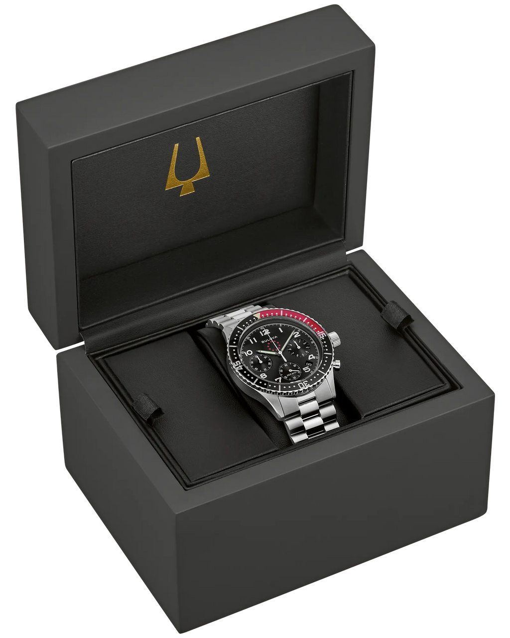 Bulova Archive Series Marine Star Heritage 98B451 Black Dial Stainless Steel Chronograph Watch