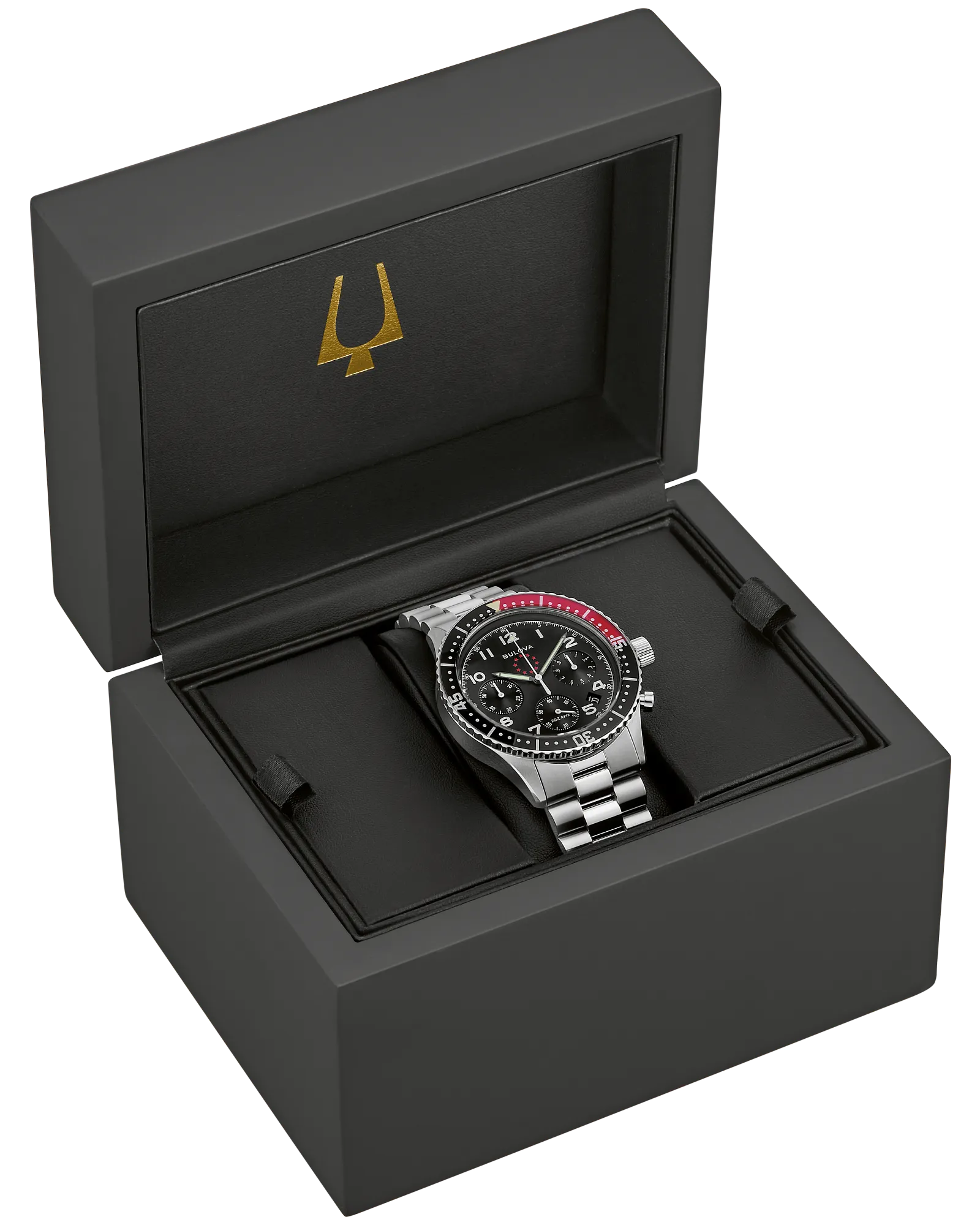 Bulova Archive Series Marine Star Heritage 98B451 Black Dial Stainless Steel Chronograph Watch