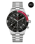 Bulova Archive Series Marine Star Heritage 98B451 Black Dial Stainless Steel Chronograph Watch