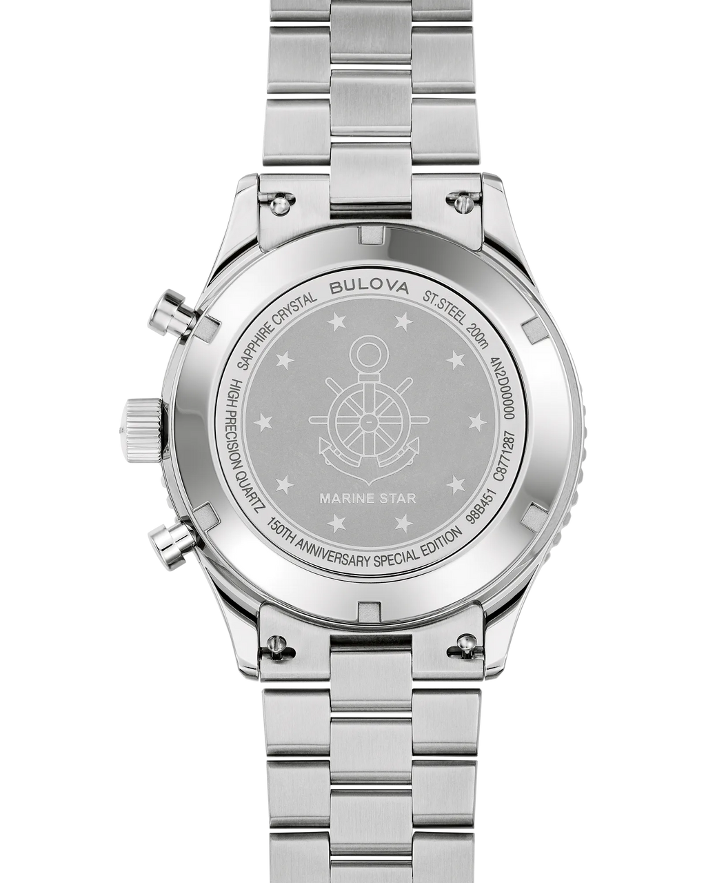 Bulova Archive Series Marine Star Heritage 98B451 Black Dial Stainless Steel Chronograph Watch