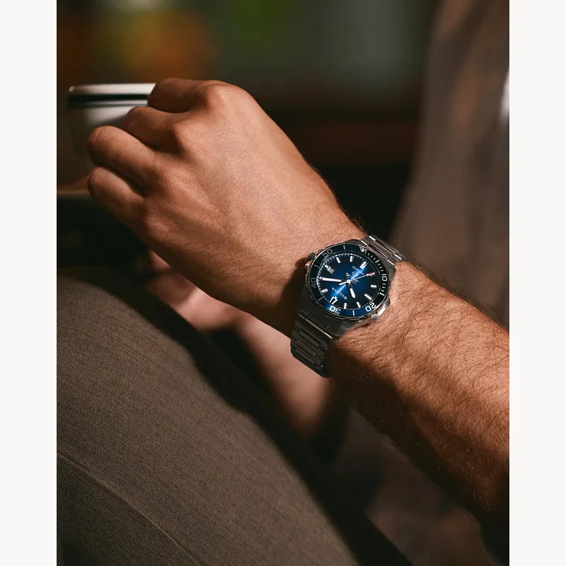 Bulova Marine Star Series B Blue Dial Silver-Tone Stainless Steel Men's Watch 98B466