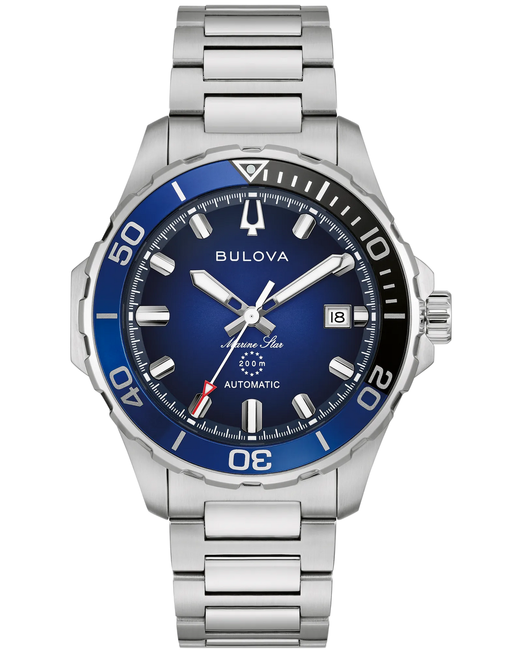 Bulova Marine Star Series B Blue Dial Silver-Tone Stainless Steel Men's Watch 98B466