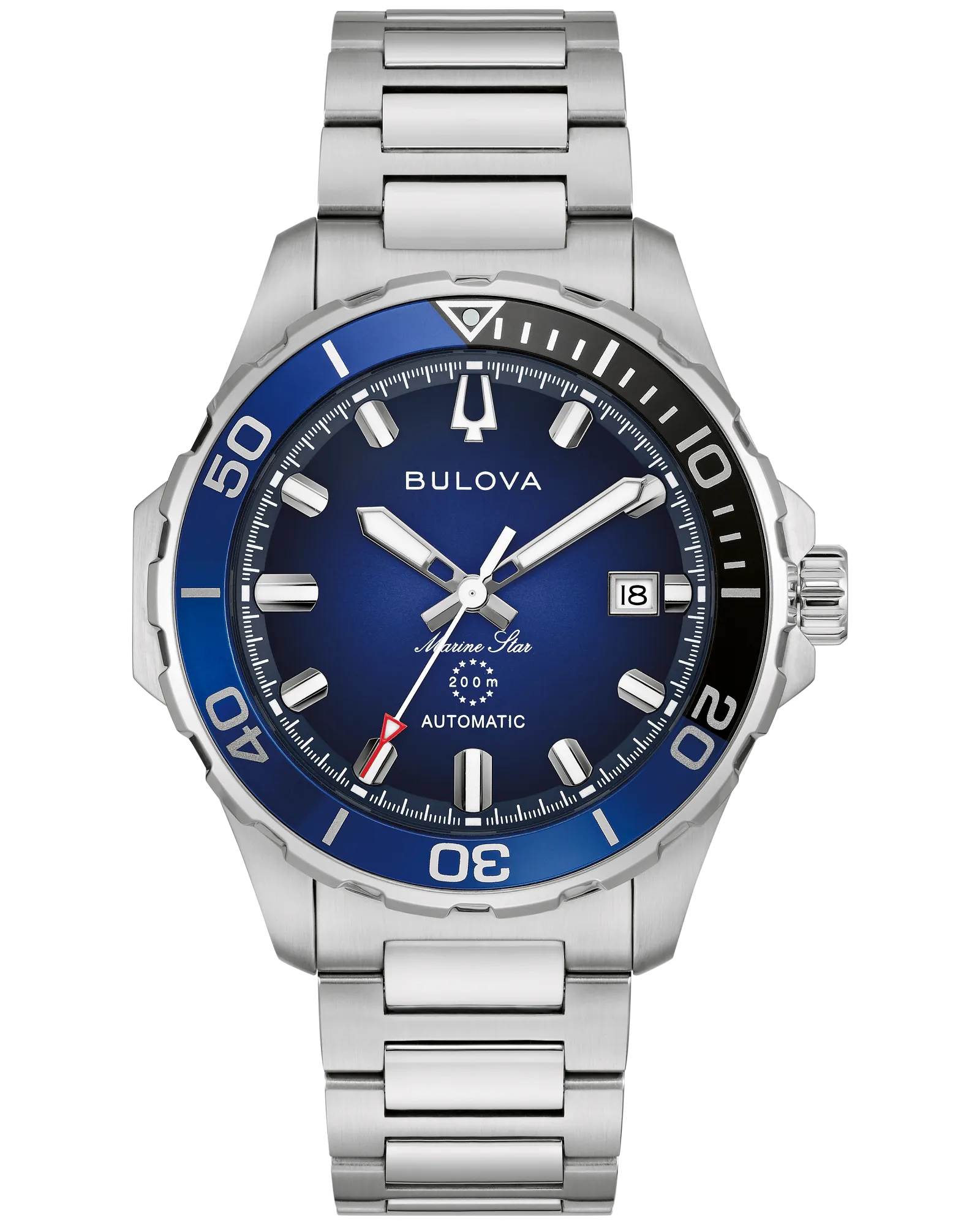 Bulova Marine Star Series B Blue Dial Silver-Tone Stainless Steel Men's Watch 98B466