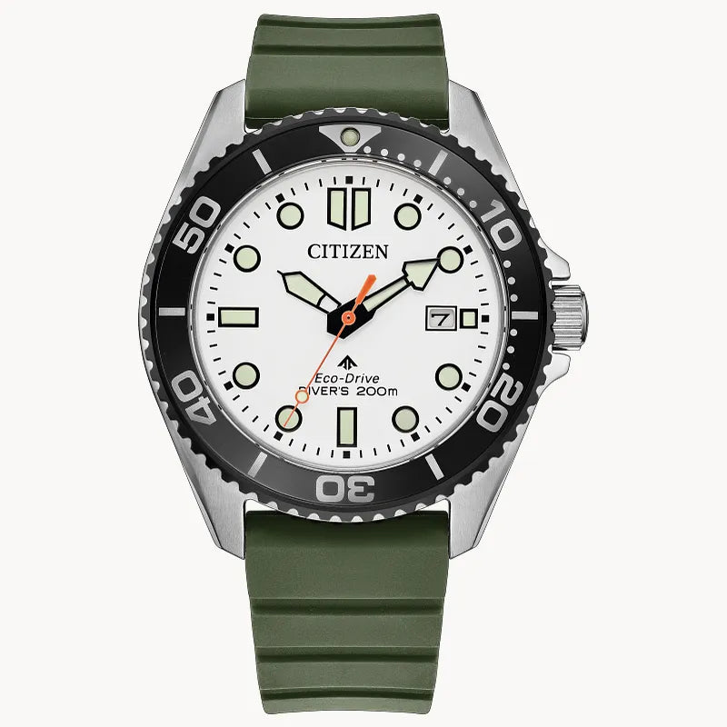 Citizen Promaster Dive White Dial Polyurethane Strap Men's Watch BN0265-00A