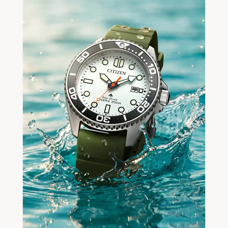 Citizen Promaster Dive White Dial Polyurethane Strap Men's Watch BN0265-00A