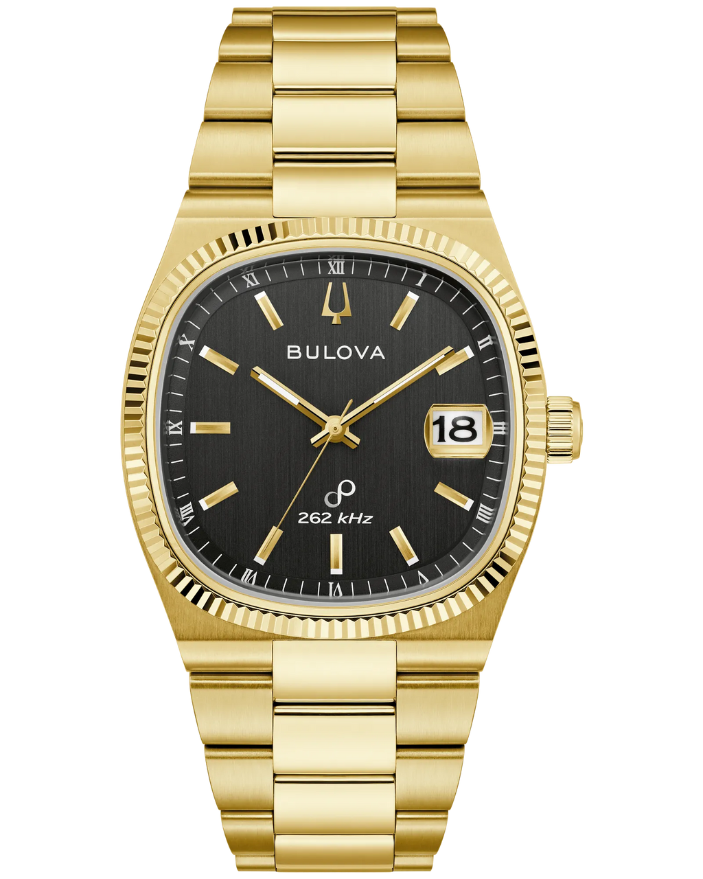 Bulova Super Seville Precisionist Gold-Tone Stainless Steel Black Dial Watch 97B246
