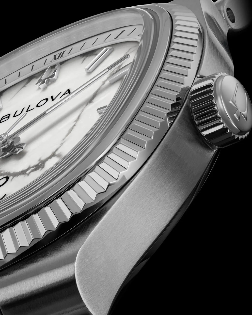 Bulova Super Seville Precisionist White Dial Stainless Steel Men's Watch 96A344