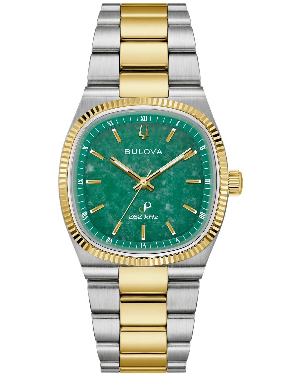 Bulova Super Seville Precisionist Green Dial Gold-Tone Stainless Steel Men's Watch 98A336