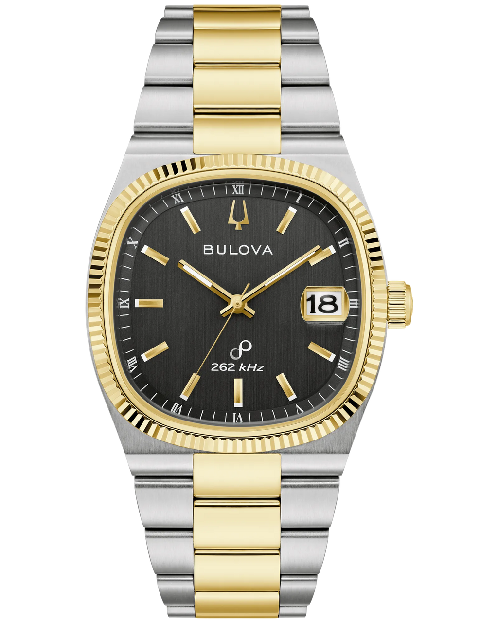 Bulova Super Seville Black Dial Stainless Steel Bracelet Men's Watch 98B458
