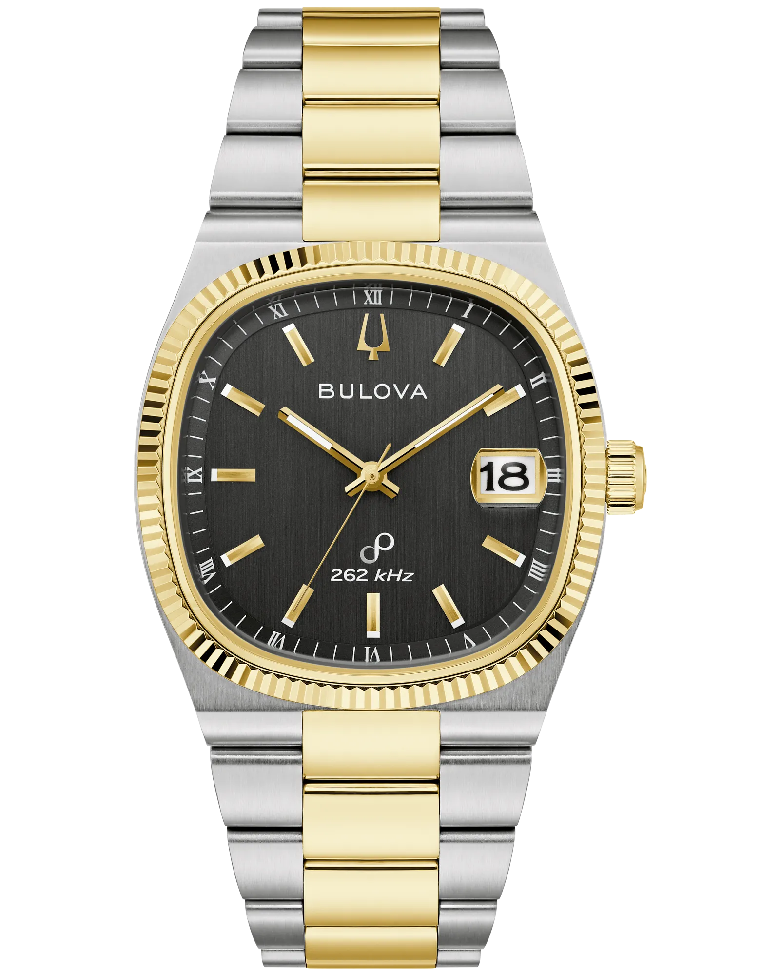 Bulova Super Seville Black Dial Stainless Steel Bracelet Men's Watch 98B458