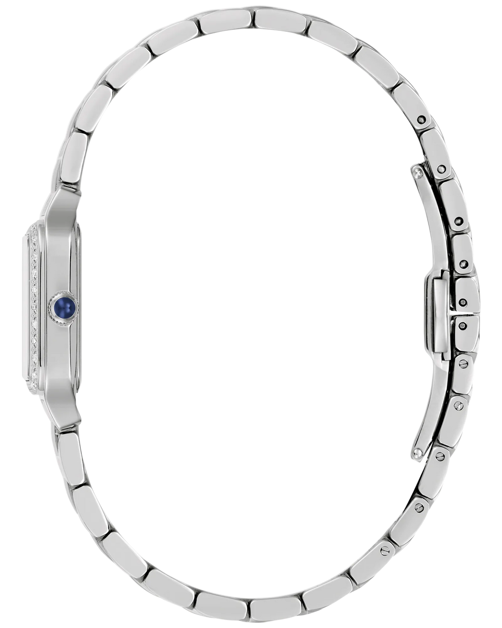 Bulova Sutton Silver-Tone Diamond Bezel White Mother-Of-Pearl Dial Stainless Steel Women's Watch 96R256