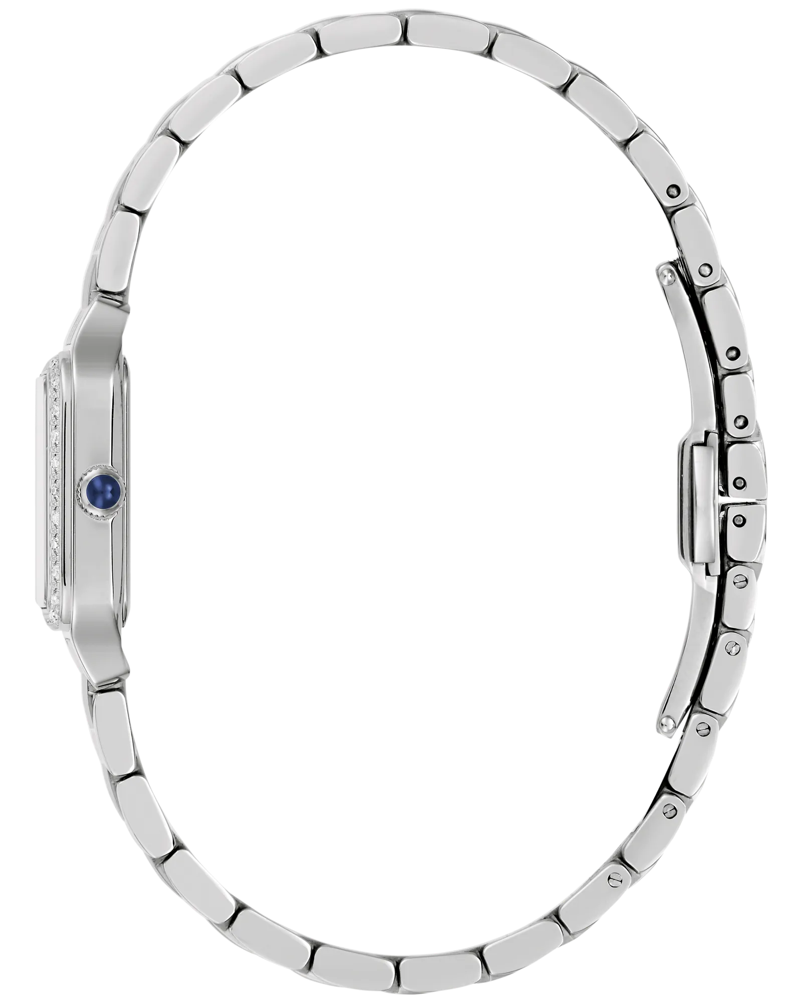 Bulova Sutton Silver-Tone Diamond Bezel White Mother-Of-Pearl Dial Stainless Steel Women's Watch 96R256