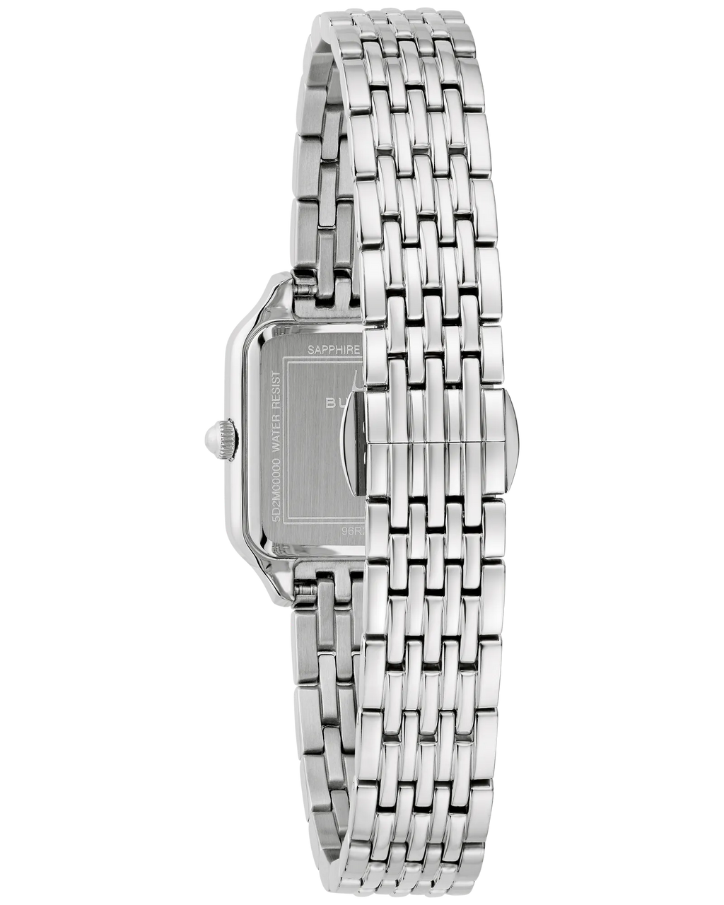 Bulova Sutton Silver-Tone Diamond Bezel White Mother-Of-Pearl Dial Stainless Steel Women's Watch 96R256