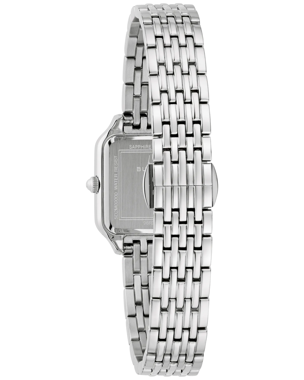 Bulova Sutton Silver-Tone Diamond Bezel White Mother-Of-Pearl Dial Stainless Steel Women's Watch 96R256