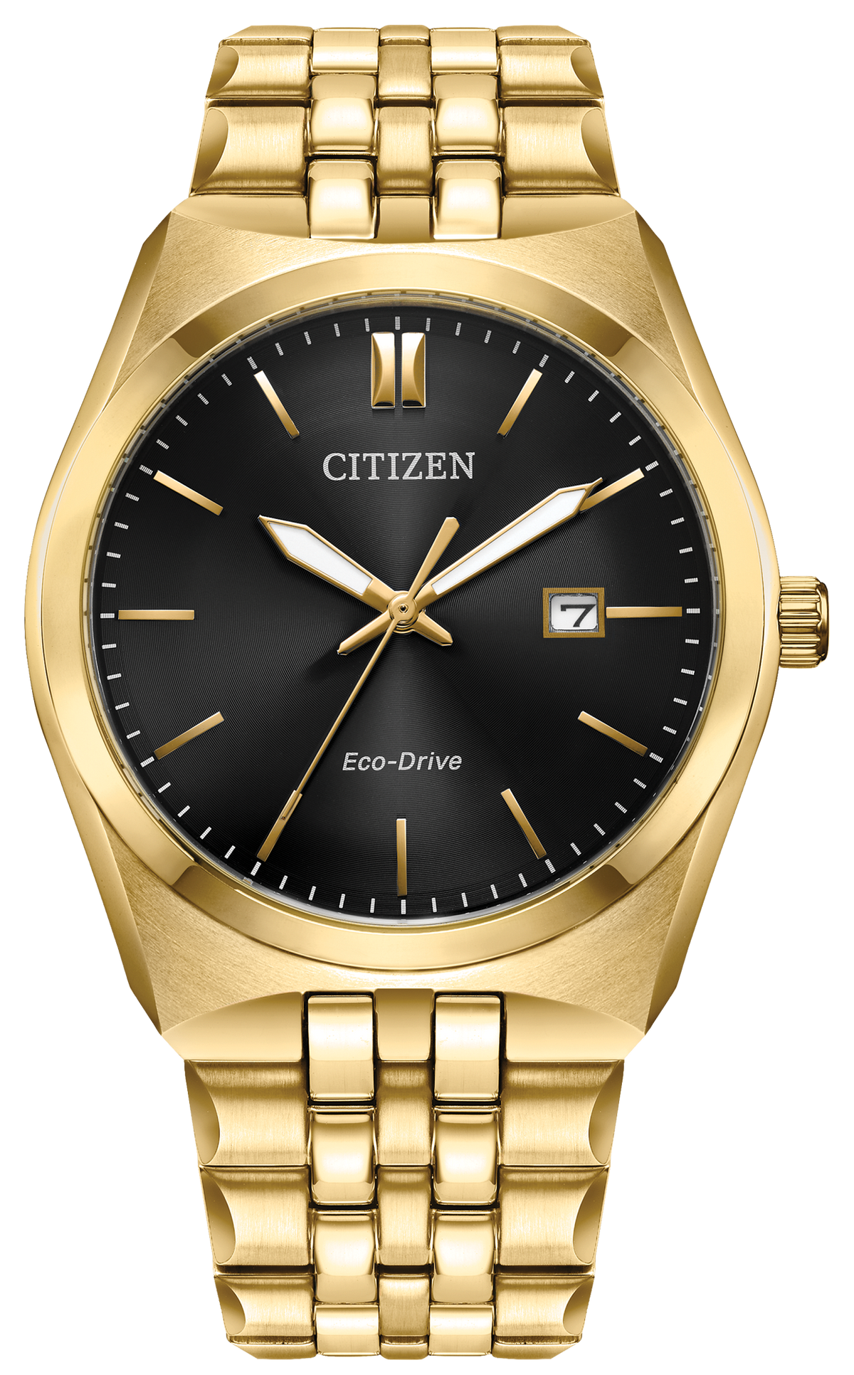 Citizen Corso Black Dial Gold-Tone Stainless Steel Men's Watch BM7333-85E